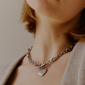 [Surgical] Retro Heart &amp; Toggle Necklace