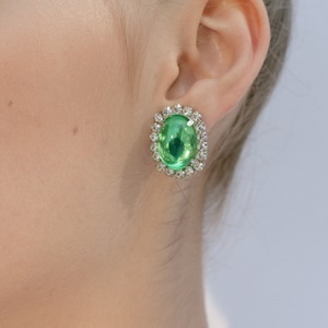 Green Aurora Cubic Earrings
